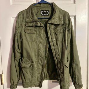 Olive Green Utility Trench Coat